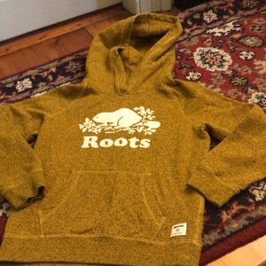Roots Mustard Hoodie with White Beaver Logo